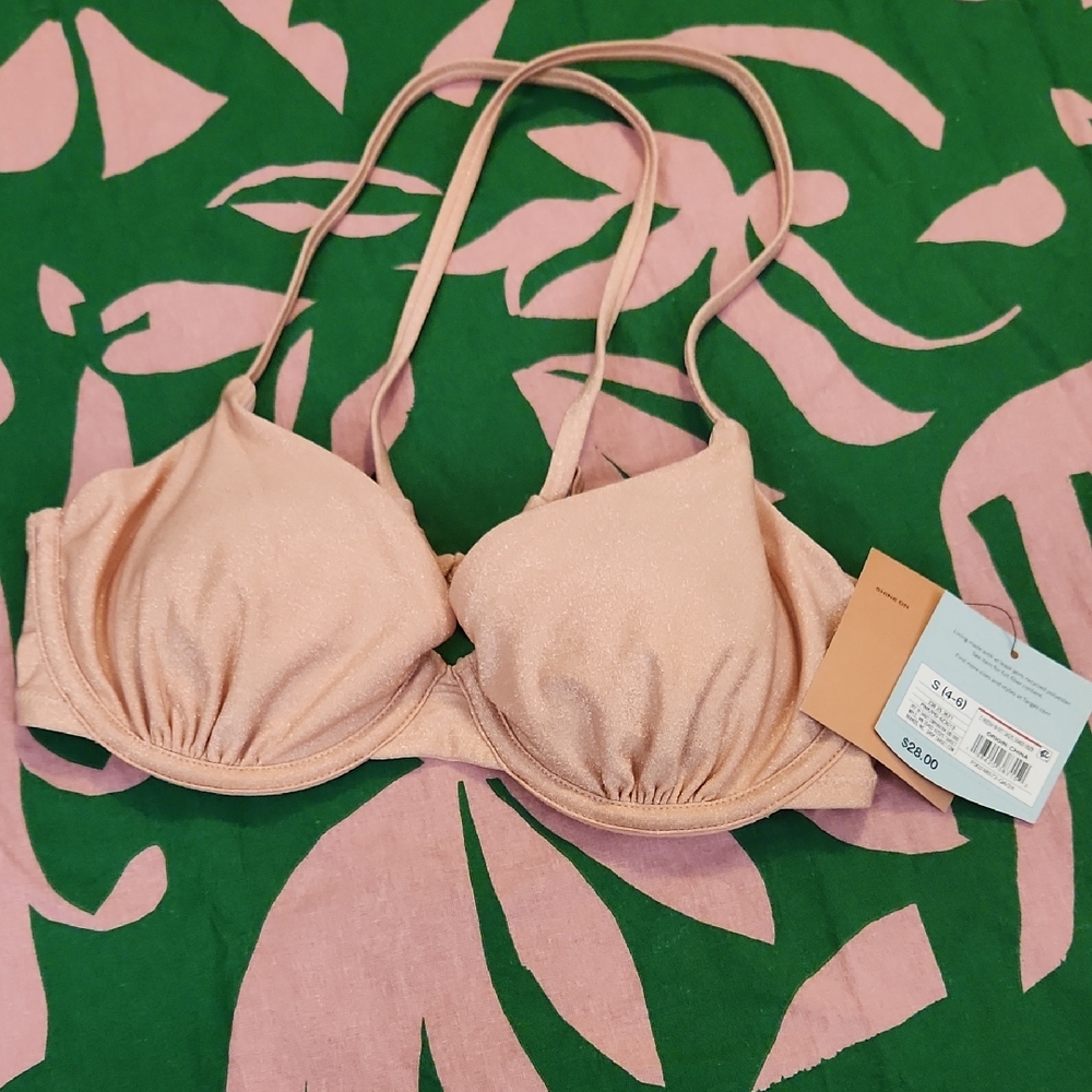 Shade & Shore Pink Bikini Top Size Small